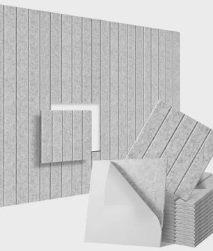 12x Akoestische Panelen 30x30cm - Geluidsabsorberend, Zelfklevend, Verticale Strepen