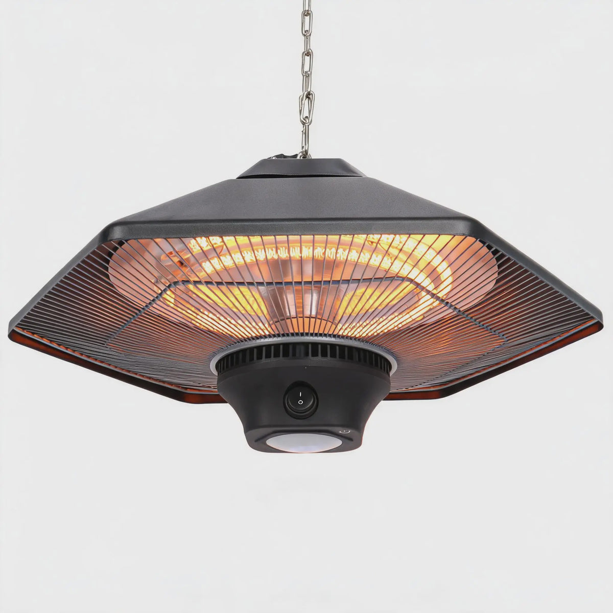 2000W Plafond Terrasverwarmer met LED Licht - Infrarood Verwarming, Afstandsbediening & 3 standen