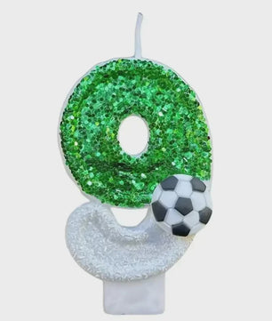 Voetbal Cijfer Kaarsen - Glitter & Graduele Kleurverandering - Verjaardag Decoratie