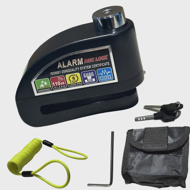 Waterdicht Motor Alarm Schijfrem Slot - Anti-diefstal Beveiliging voor Motor & Fiets + Herinneringskabel
