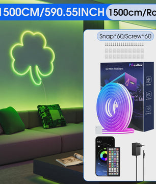 Flexibele RGB LED Neon Touwverlichting 30M/20M - App/Remote Bediening, Muziek Sync, IP65 Outdoor
