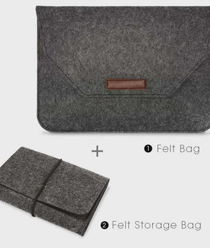 Luxe Vilt Laptop Sleeve - Beschermhoes voor MacBook & Notebooks (11-15.6 inch) - Inclusief Muismat