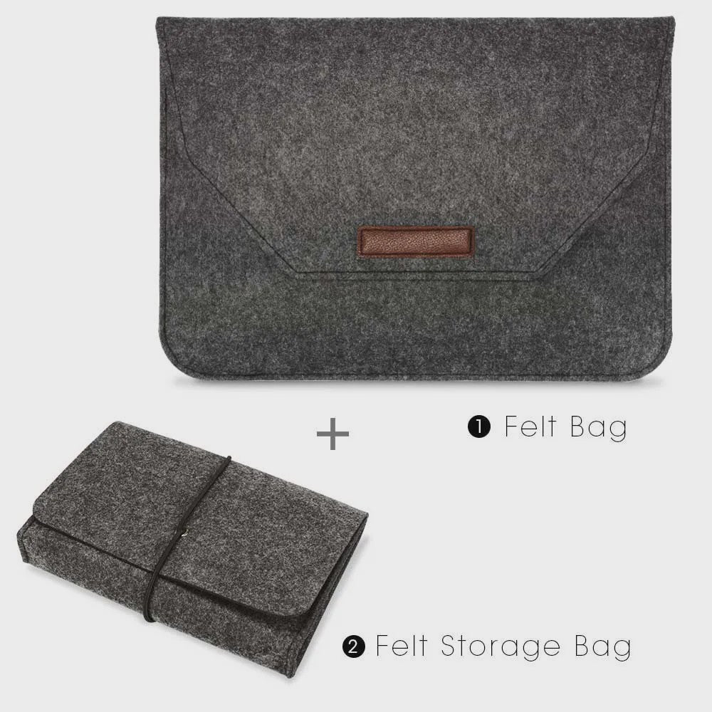 Luxe Vilt Laptop Sleeve - Beschermhoes voor MacBook & Notebooks (11-15.6 inch) - Inclusief Muismat