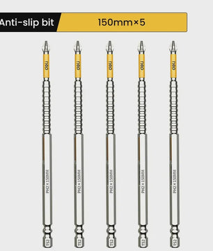 PH2 Magnetische Schroefbit Set - Anti-slip & Hoge Hardheid - Diverse Lengtes (25-150mm) - S2 Staal