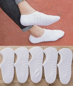 5 Paar Heren Invisible Sokken Katoen met Terry Bodem & Anti-Slip - Maat 41-45
