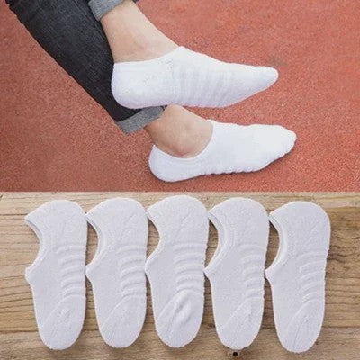 5 Paar Heren Invisible Sokken Katoen met Terry Bodem & Anti-Slip - Maat 41-45