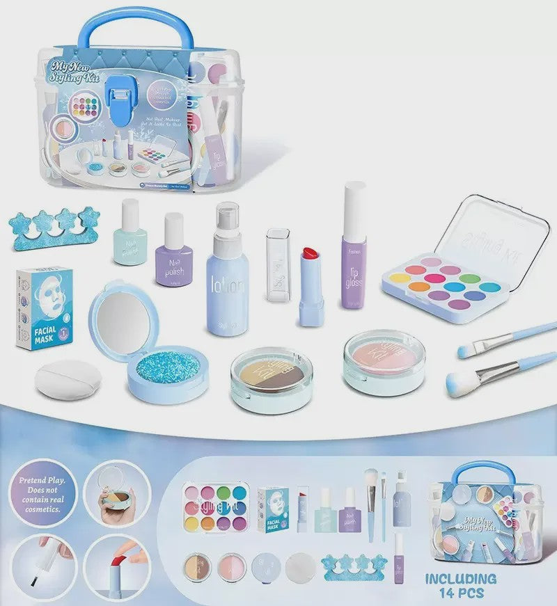 Prinsessen Speel Make-Up Set voor Kinderen - Faux Manicure, Lip Color & Eye Shadow Speelgoed