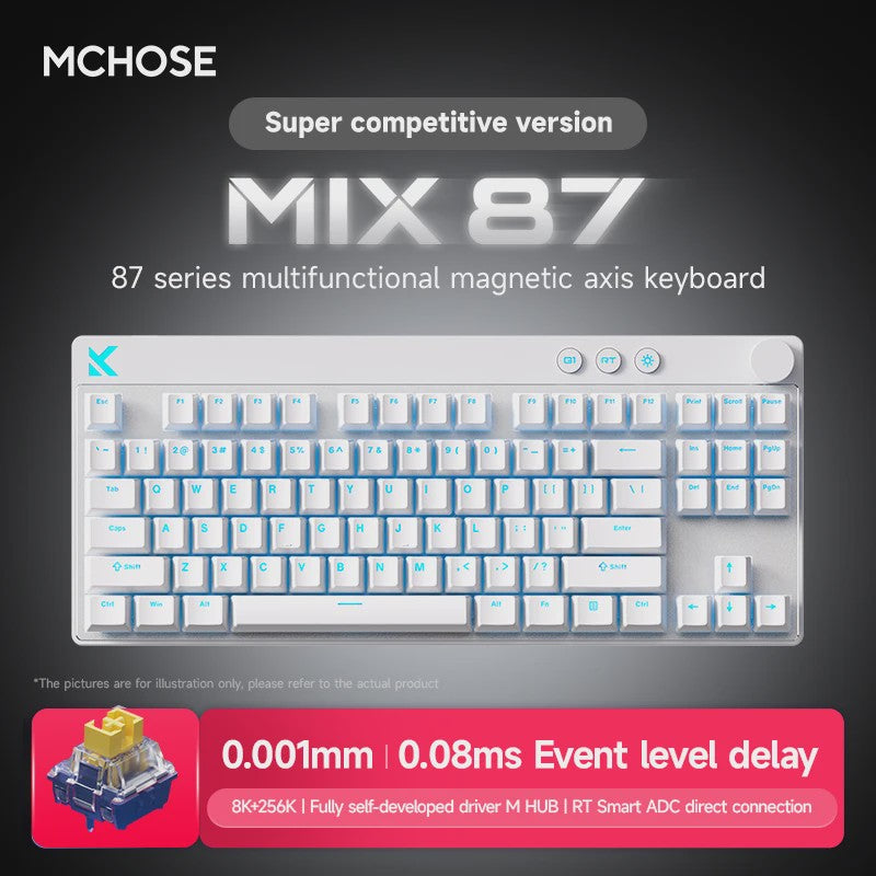 MCHOSE MIX87 Magnetische Switch Gaming Toetsenbord - 8K Polling, 0.08ms Latency, ARGB