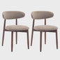 Set van 2 Beige Eetkamerstoelen - Scandinavische Stijl, Modern & Gestoffeerd met Houten Poten