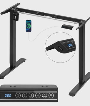 Elektrisch Verstelbaar Bureau Frame met Geheugenfunctie en USB-poort - Sta-bureau