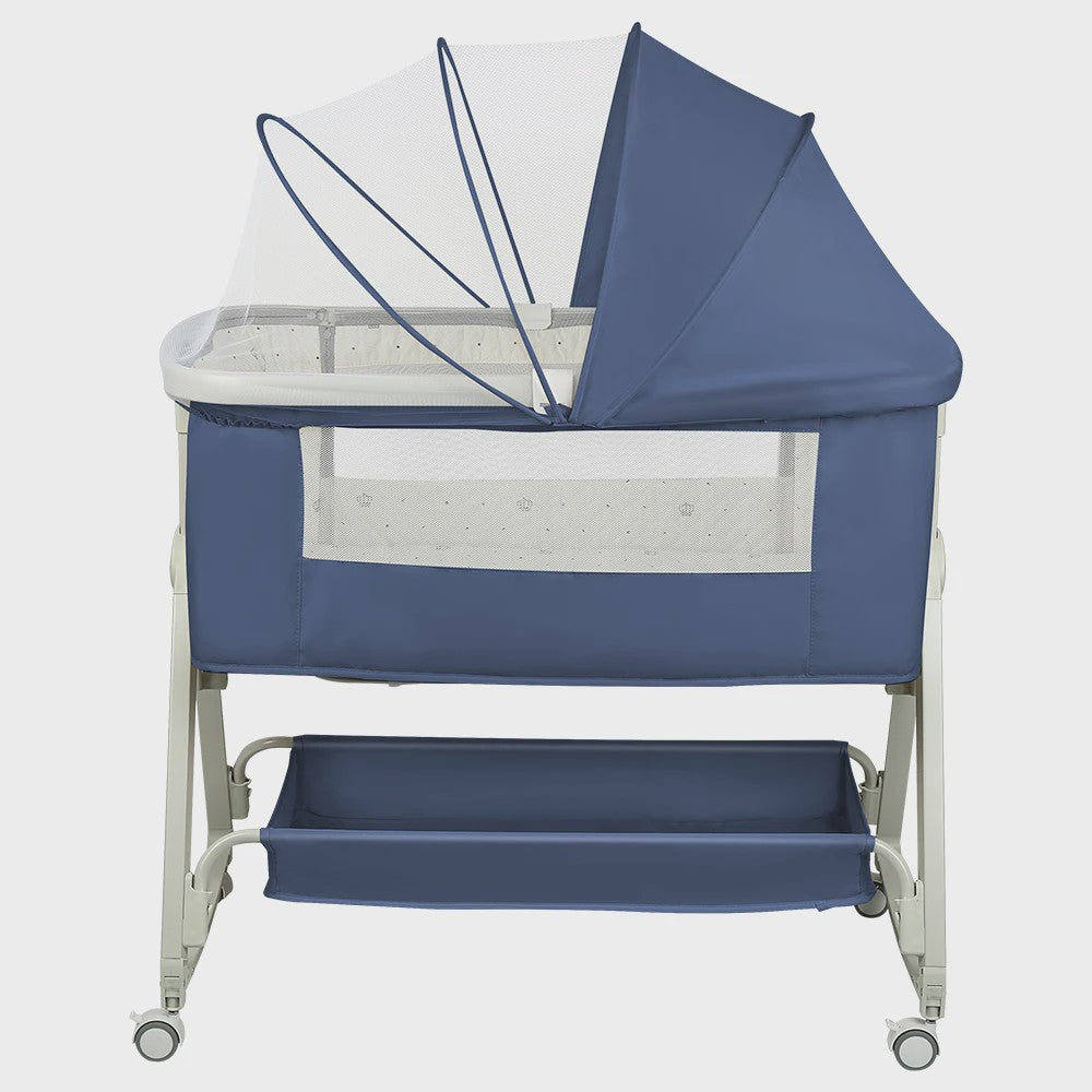 4-in-1 Baby Co-Sleeper Crib: Verstelbaar, Kantelbaar, Wielen met Rem, Matras, 0-24 Maanden