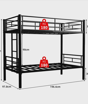 Stapelbed Kinderen 90x200cm - Veilig, Omvormbaar tot 2 Enkele Bedden met Ladder