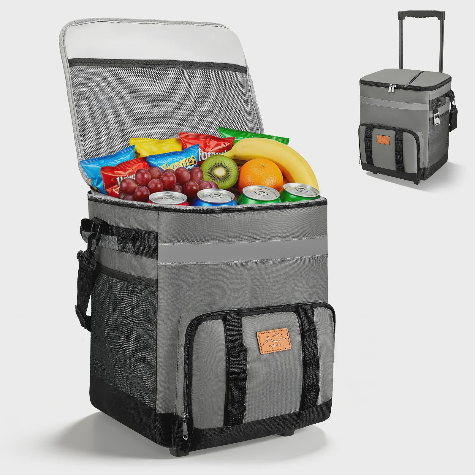 Grote Koeltas 35L met Wielen - Waterdicht & Geïsoleerd voor Picknick, Camping en Reizen
