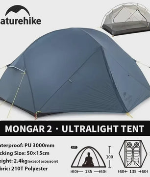 Naturehike Mongar 2-Persoons Tent: Ultralicht, Waterdicht & Duurzaam voor Outdoor Avonturen