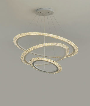 Luxe Gouden LED Ring Hanglamp met Kristaldecoratie - Modern Design Kroonluchter voor Woonkamer & Eetkamer