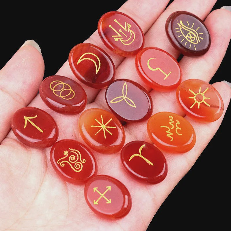 13-delige Amethist Runen Set - Kristallen Stenen voor Reiki, Meditatie & Divinatie