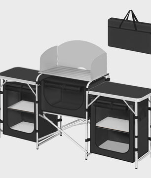 WOLTU Aluminium Camping Keuken - Opvouwbaar met Werkbladen en Opbergruimte