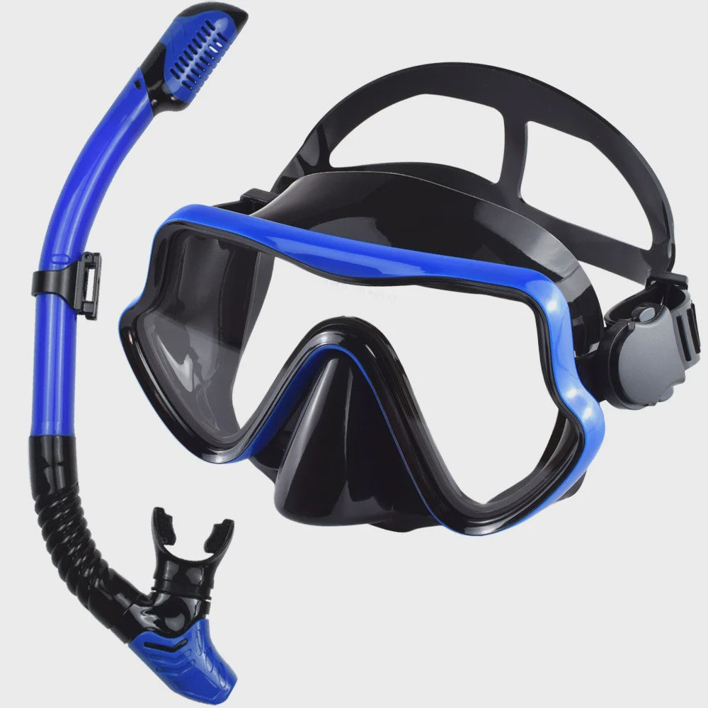 Professionele Duikbril en Snorkel Set voor Volwassenen - Panoramisch Zicht & Duurzaam Gehard Glas