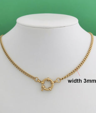 Gouden Roestvrij Stalen Ketting met Sailor Sluiting - Unisex Choker