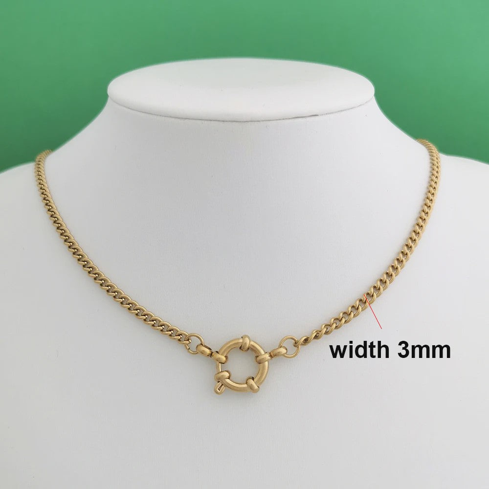 Gouden Roestvrij Stalen Ketting met Sailor Sluiting - Unisex Choker