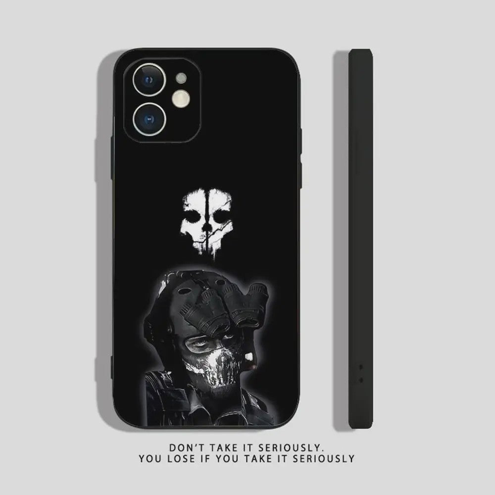 Call of Duty Ghost iPhone Hoesje - Zwart Siliconen Shockproof Beschermhoes