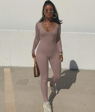 Dulzura Dames Jumpsuit met Lange Mouwen - Bodycon Streetwear Stijl