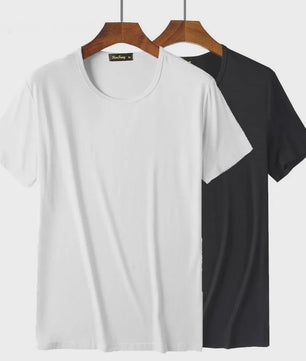 2-Pack Bamboe Fiber T-shirts Heren - Ronde Hals, Korte Mouw, Ademend & Zweetabsorberend