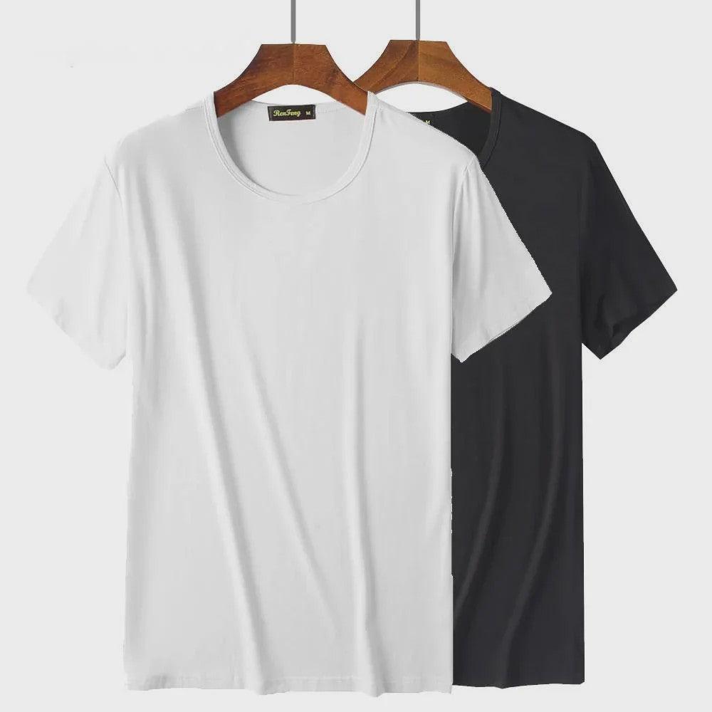2-Pack Bamboe Fiber T-shirts Heren - Ronde Hals, Korte Mouw, Ademend & Zweetabsorberend