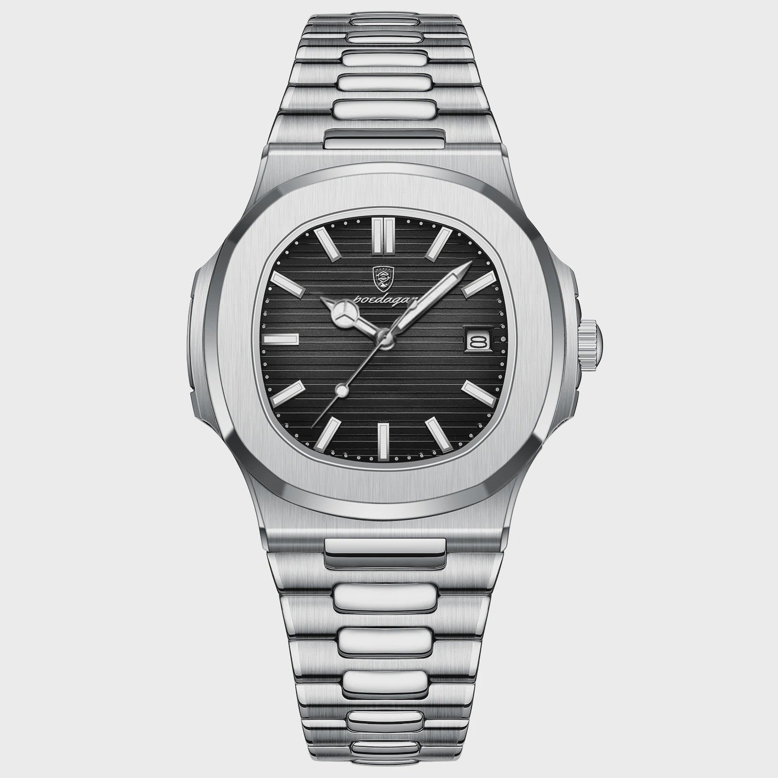POEDAGAR Luxe Herenhorloge - RVS, Waterdicht, Lichtgevend & Datumfunctie