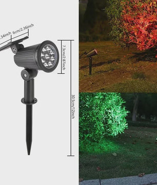 Verstelbare Solar Spotlight met 9 LED's - IP65 Waterdicht & Grondspot/Wandlamp