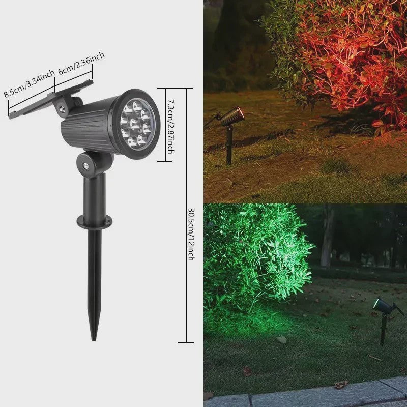 Verstelbare Solar Spotlight met 9 LED's - IP65 Waterdicht & Grondspot/Wandlamp