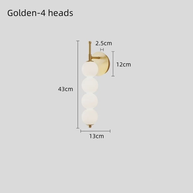 Moderne Scandinavische Wandlamp met Glazen Bollen - Sfeervolle Verlichting voor Slaapkamer, Corridor en Woonkamer