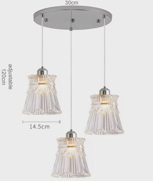Koperkleurige Glazen Hanglamp - Stijlvolle LED Plafondlamp voor Woonkamer, Slaapkamer & Keuken