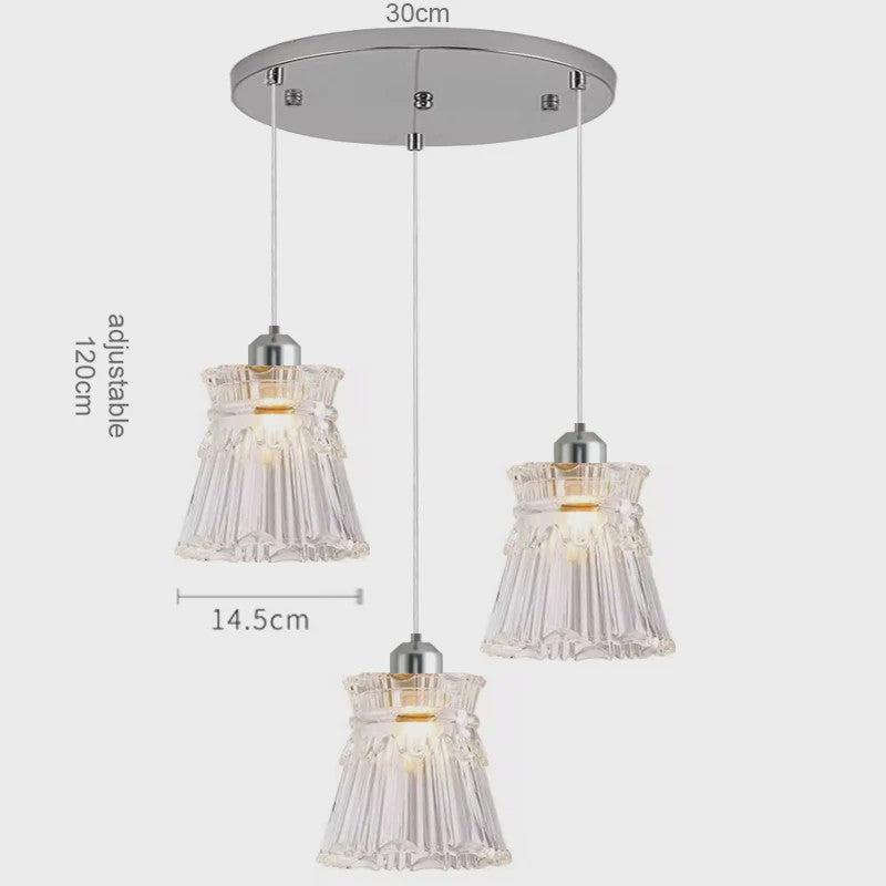 Koperkleurige Glazen Hanglamp - Stijlvolle LED Plafondlamp voor Woonkamer, Slaapkamer & Keuken