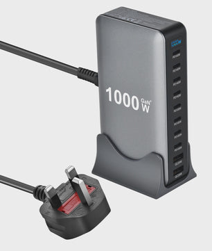 1000W Desktop Oplader met 8 Poorten: Snel Laden voor Laptops, Tablets en Meer