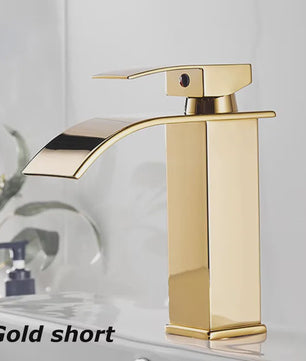 Waterval Wastafelkraan - Dubbele Bediening Warm & Koud - Stijlvolle Badkamer Mixer Kraan