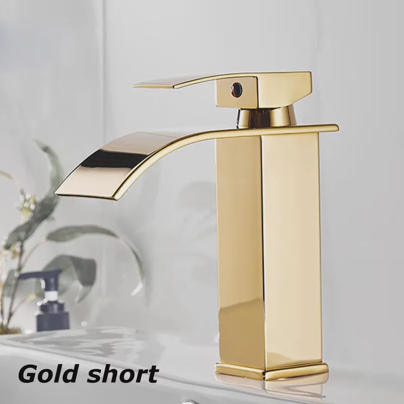Waterval Wastafelkraan - Dubbele Bediening Warm & Koud - Stijlvolle Badkamer Mixer Kraan