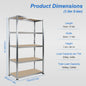 5-Laags Heavy Duty Metalen Stellingkast - 1000kg Draagvermogen - Boutloos Ontwerp - Verstelbare MDF Planken