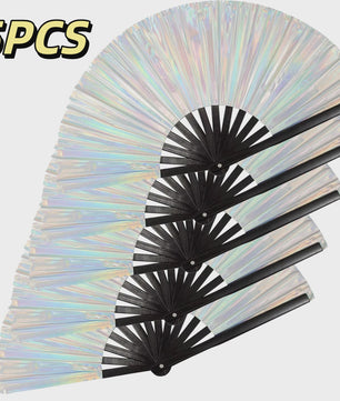 Grote Zilveren Klapwaaier - Perfect voor Festivals, Feesten & Dans