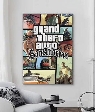 Grand Theft Auto Game Posters - Zelfklevend Muurdecoratie voor Fans