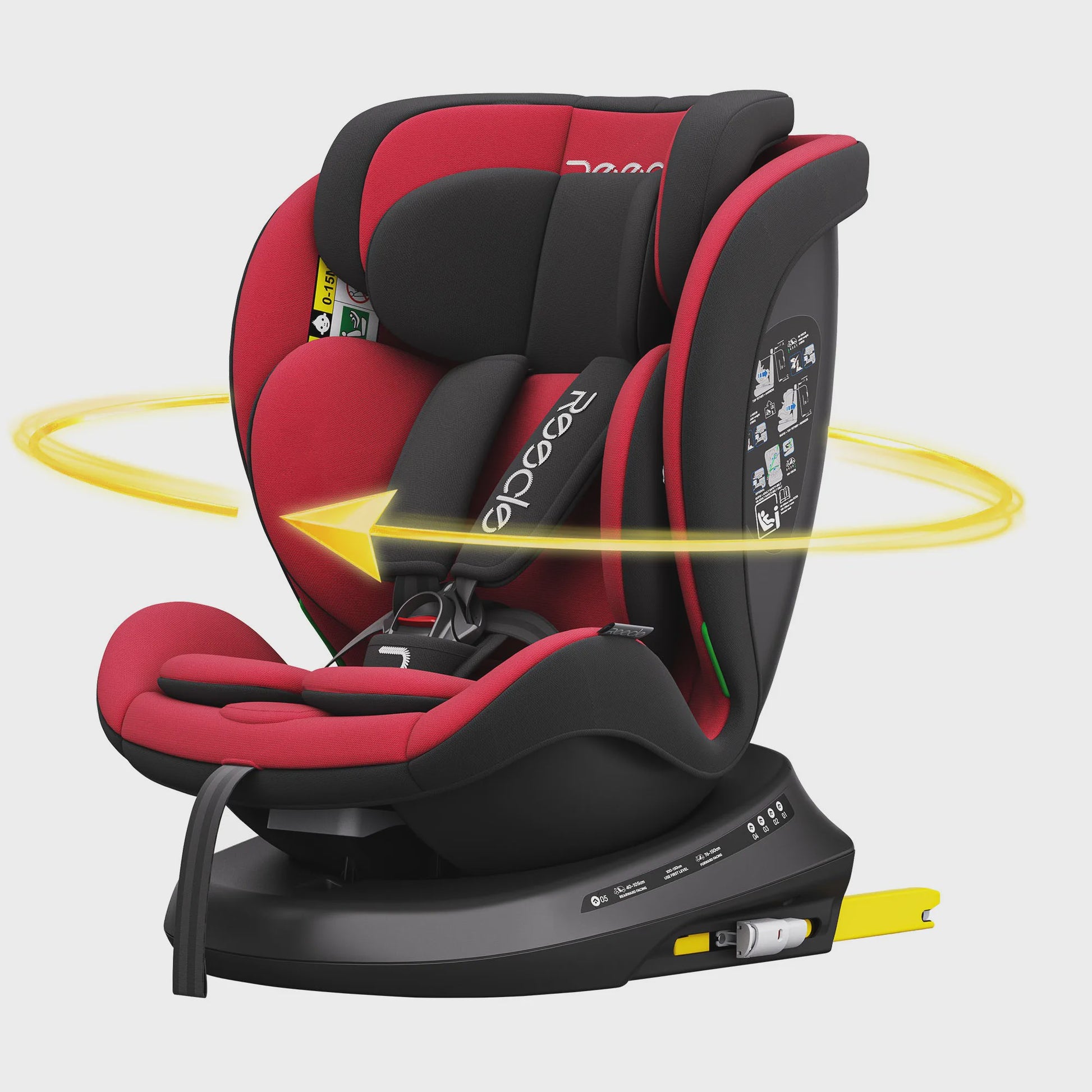 Reecle I-Size 360° Draaibaar Autostoeltje 40-150cm (0-12 Jaar) met ISOFIX
