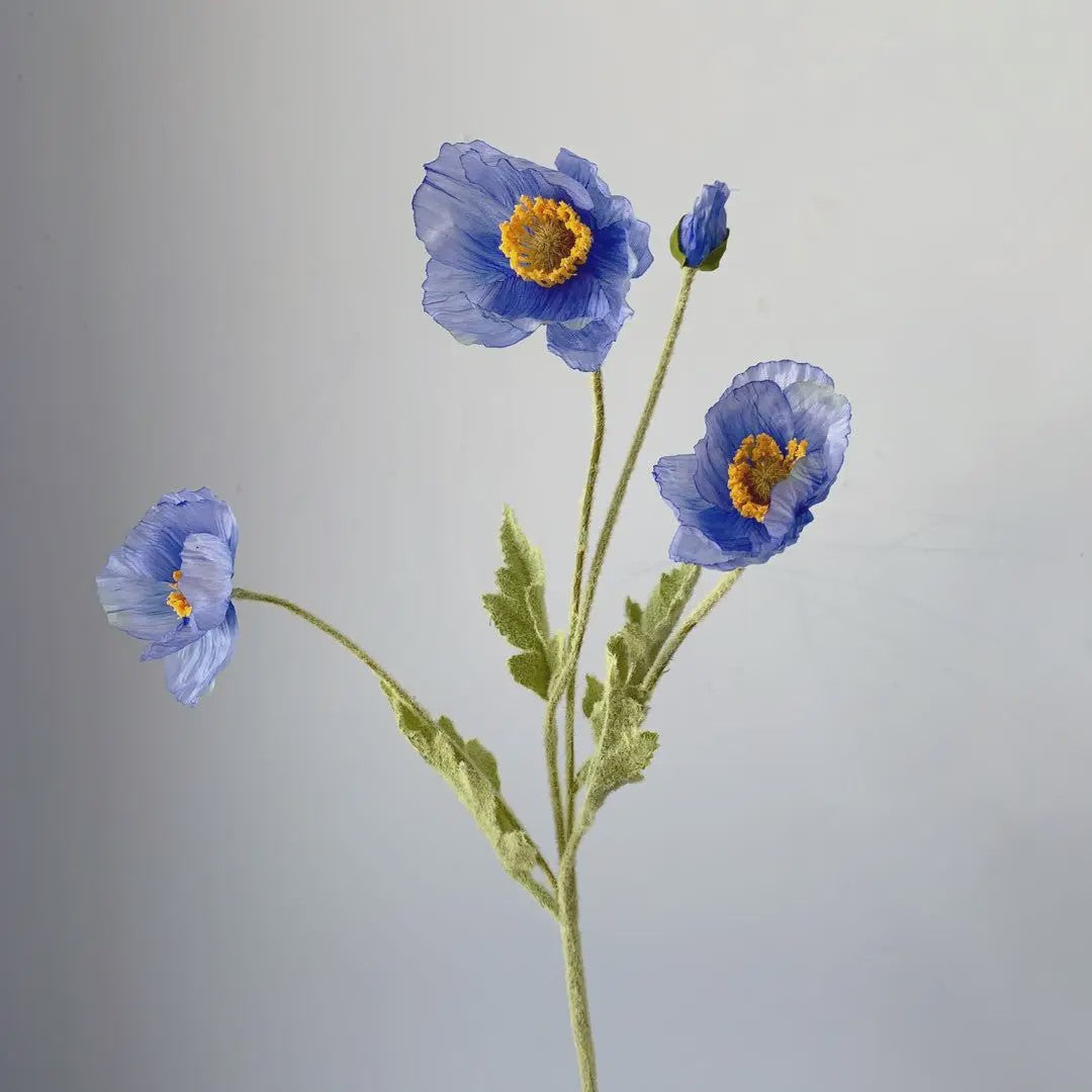 Kunstboeket Klaprozen (4 Stelen) - Realistische Nepbloemen voor Huisdecoratie, Tuin, Feest & DIY