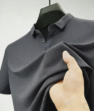 Heren Poloshirt met Wafelstructuur - Korte Mouw, Zachte & Ademende Stof