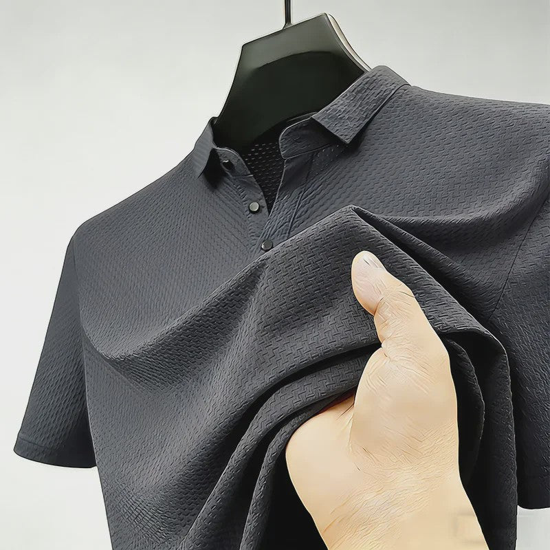 Heren Poloshirt met Wafelstructuur - Korte Mouw, Zachte & Ademende Stof