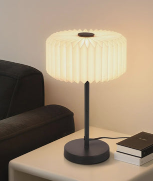 Vintage Design Tafellamp met Papieren Lampenkap - Sfeervolle Slaapkamerlamp