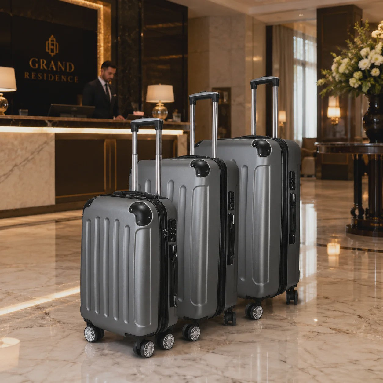 3-delige Hard Shell Koffer Set met TSA Slot en 360° Spinner Wielen