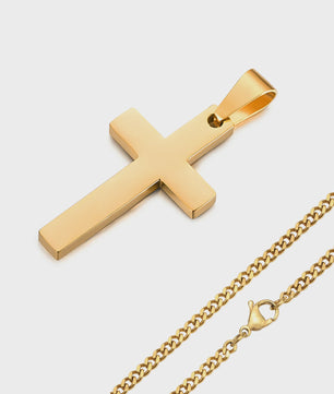 Heren Kruis Ketting Roestvrij Staal - Waterdicht & Anti-Allergisch