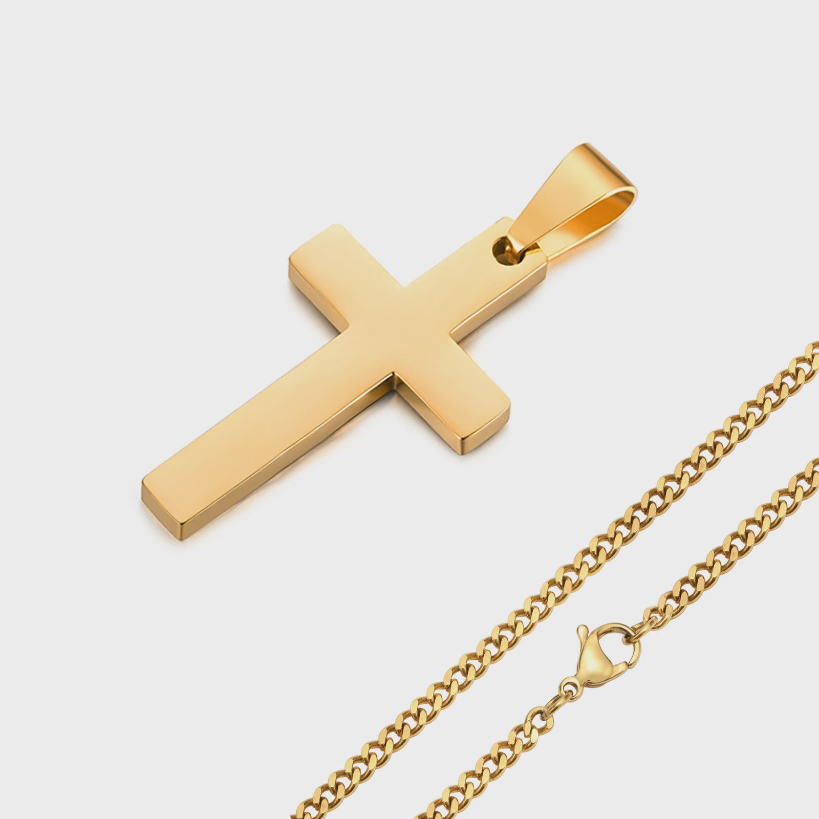 Heren Kruis Ketting Roestvrij Staal - Waterdicht & Anti-Allergisch
