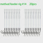 Method Feeder Rigs Set: 10/20 Stuks Haken met Gevlochten Lijn voor Feeder Vissen