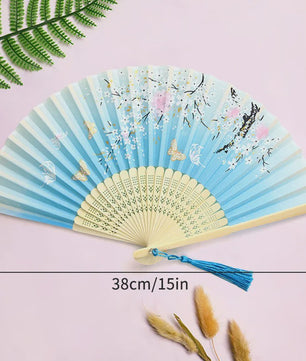 Elegante Chinese Stijl Vouwbare Handwaaier met Kwastje - Perfect voor Dans, Decoratie of Cadeau